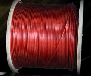 Red PVC-Coated Wire Rope – 1,000m Roll