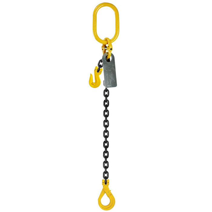 Grade 80 1leg Chain Sling With Shortening Grab Hook & Self Locking Hook