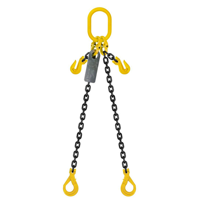 Grade 80 2leg Chain Sling With Shortening Grab Hook & Self Locking Hook