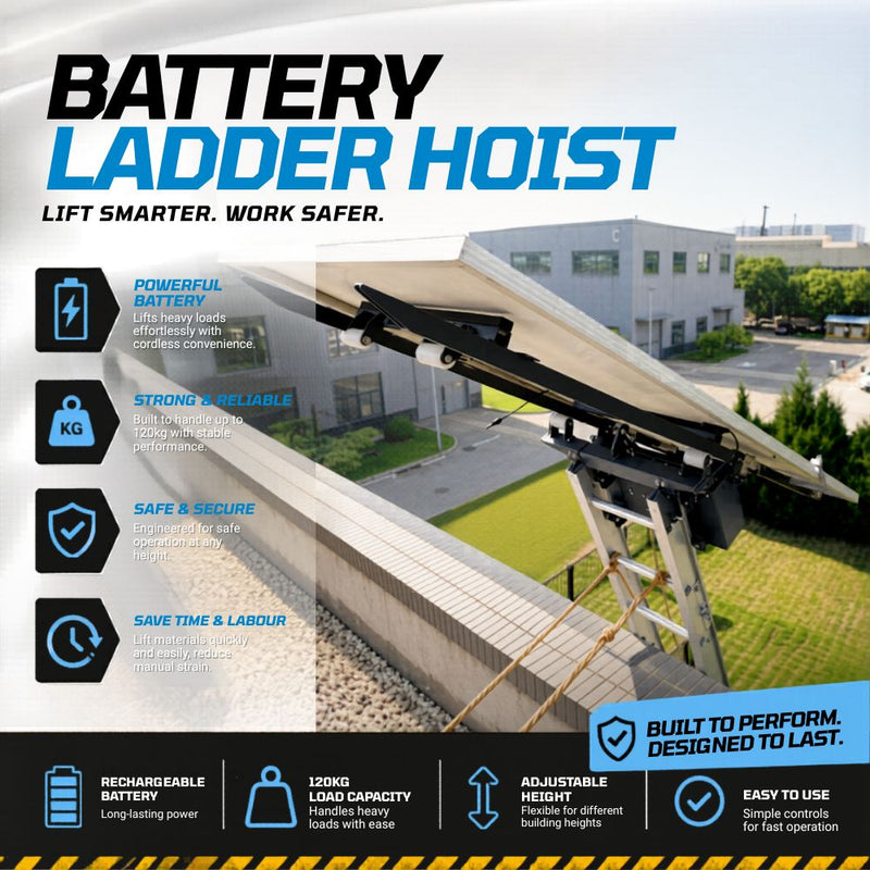 Battery Ladder Hoist 10m with Solar Panel Carrier