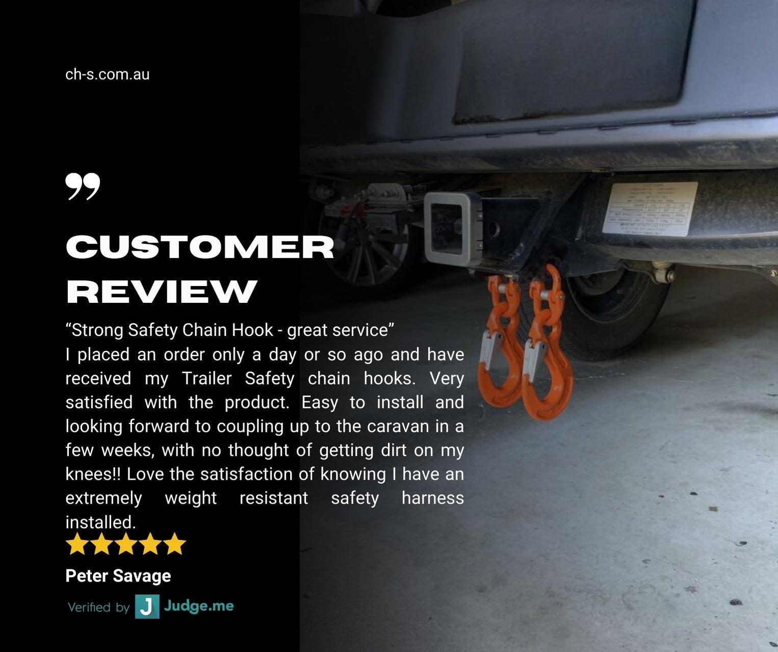 Govt. CTA Approved Vehicle & Trailer Safety Chain Hook Kit