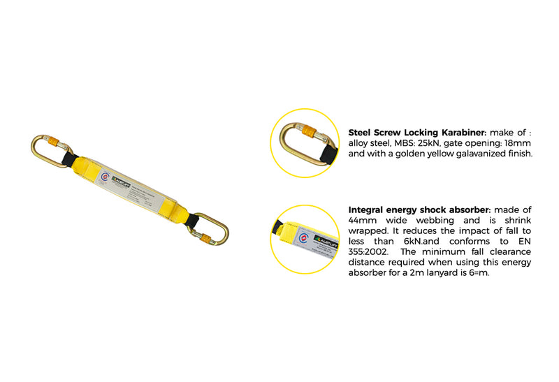 Safety Harness Shock Absorber Pack with Karabiners