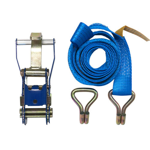 Vehicle Ratchet Tie Down Double J Hook 50mm x 2.4m x LC2000KG