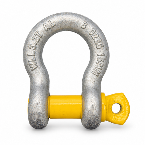 Austlift Grade S Lock Tight screw pin bow shackle with yellow pin