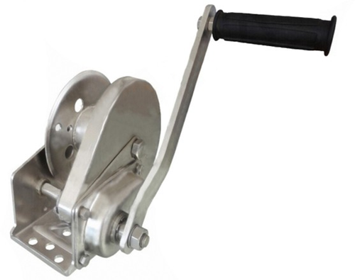 Austlift stainless steel hand brake winch with manual crank handle and rope drum