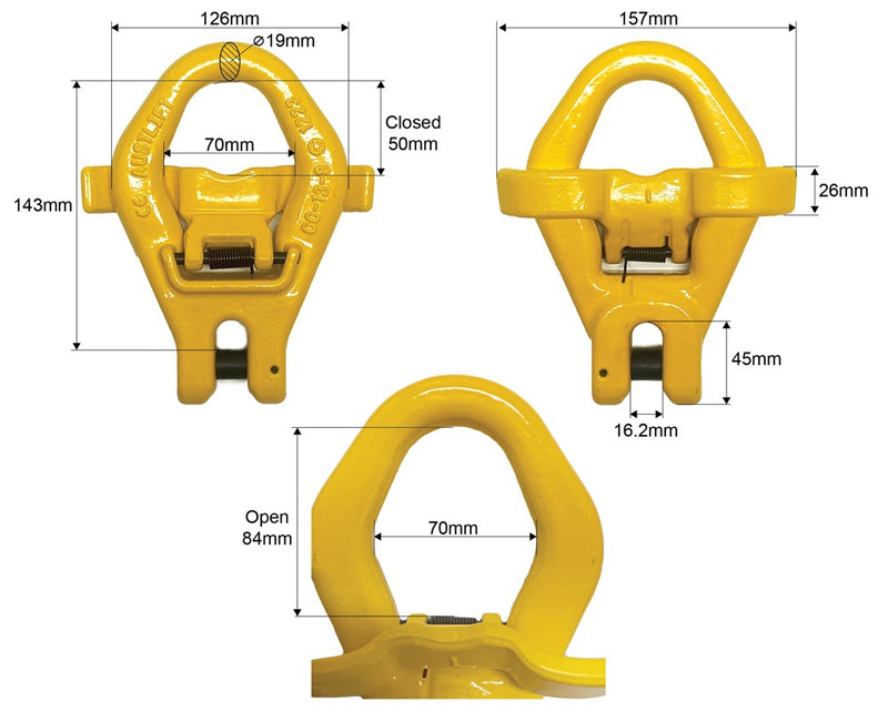 G80 Skip Bin Clevis Hook and Safety Latch