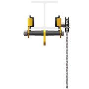 This Geared Trolley 3M Model GT01 is a hand-operated geared trolley designed to run on the bottom flange of a monorail beam.