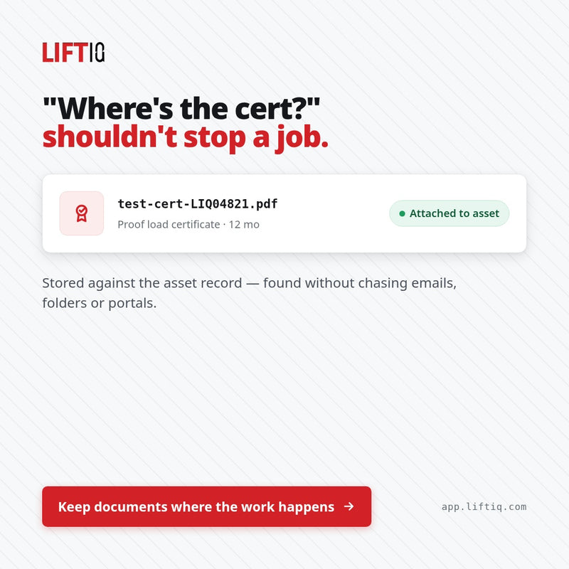 Lifting & Rigging Compliance Management Tool
