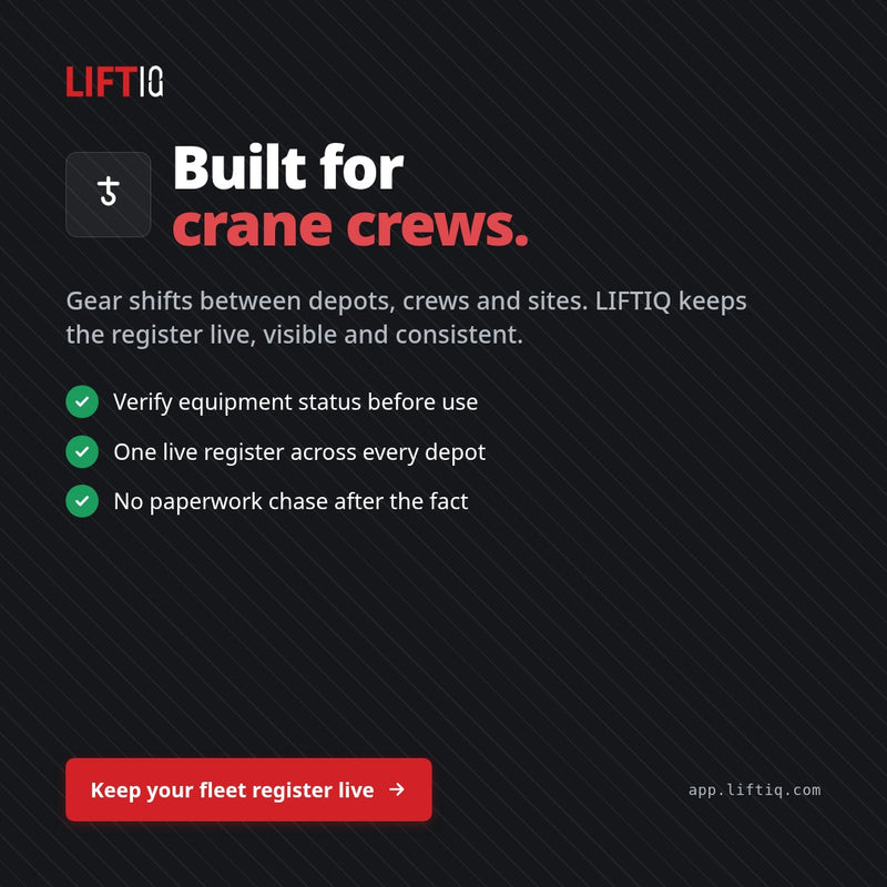 Lifting & Rigging Compliance Management Tool