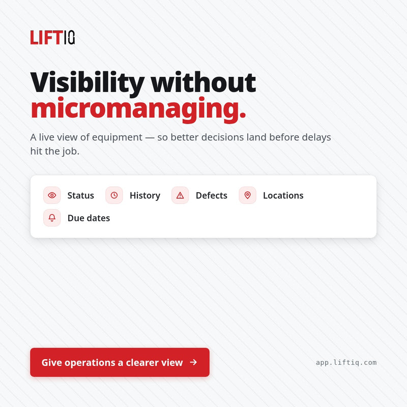 Lifting & Rigging Compliance Management Tool