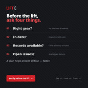 Lifting & Rigging Compliance Management Tool