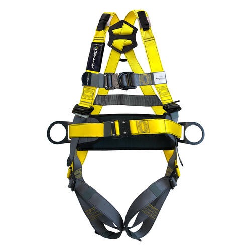Maxi Construction Harness 915005 front view with padded waist belt and D-rings