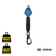 Micron 2 m sharp-edge self-retracting lifeline with swivel alloy hook, SKU 915348