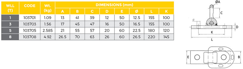 Bolt On Lifting and Tie-Down Point - Bugger Plate